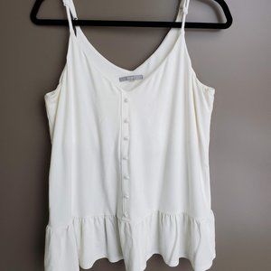 Tart - Off White Tank with Ruffle Bottom